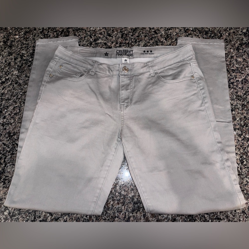 Gray Low Rise Celebrity Pink Jeans Size 15